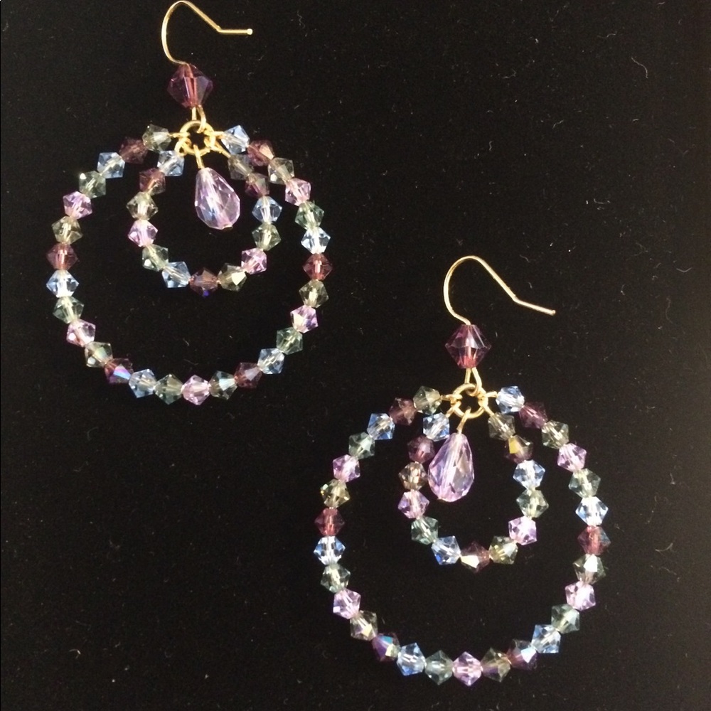 Crystal and gold earrings